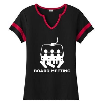 Snowboard Meeting Gift Idea Snowboarding Vacation Skiing Ladies Halftime Notch Neck Tee