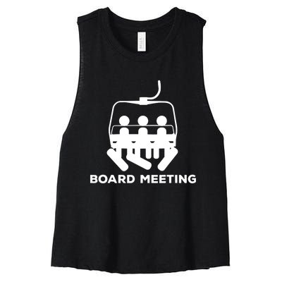 Snowboard Meeting Gift Idea Snowboarding Vacation Skiing Women's Racerback Cropped Tank