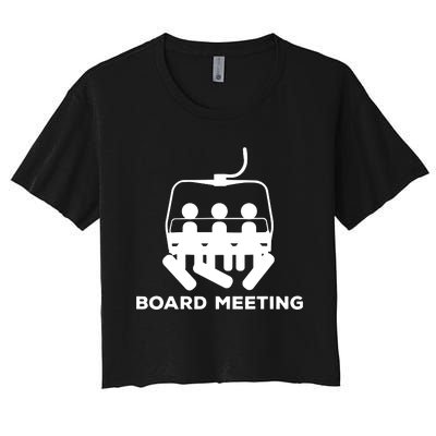 Snowboard Meeting Gift Idea Snowboarding Vacation Skiing Women's Crop Top Tee