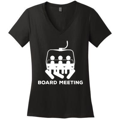 Snowboard Meeting Gift Idea Snowboarding Vacation Skiing Women's V-Neck T-Shirt