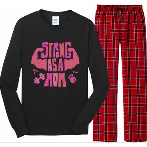 Strong Mom Gym Mother Mother's Day Mommy Fitness Gift Long Sleeve Pajama Set