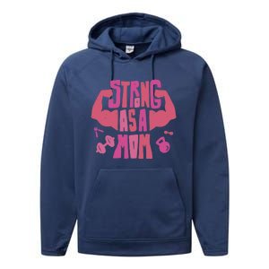 Strong Mom Gym Mother Mother's Day Mommy Fitness Gift Performance Fleece Hoodie