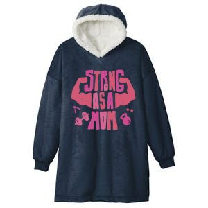 Strong Mom Gym Mother Mother's Day Mommy Fitness Gift Hooded Wearable Blanket