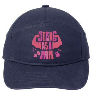 Strong Mom Gym Mother Mother's Day Mommy Fitness Gift 7-Panel Snapback Hat