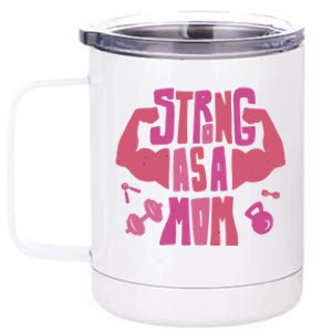 Strong Mom Gym Mother Mother's Day Mommy Fitness Gift 12 oz Stainless Steel Tumbler Cup