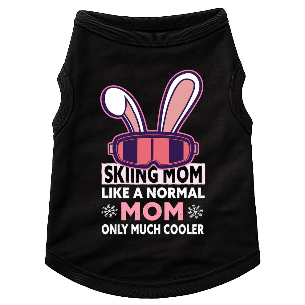 Skiing Mom Great Gift Snow Sport Funny Mom Ski Skiing Great Gift Doggie Tank