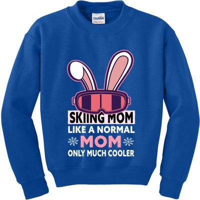 Skiing Mom Great Gift Snow Sport Funny Mom Ski Skiing Great Gift Kids Sweatshirt