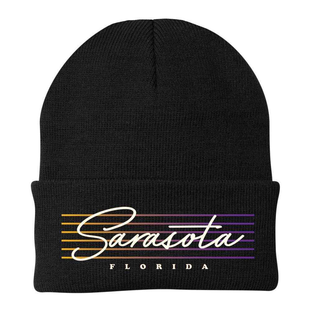 Sarasota Meaningful Gift Retro Style Florida Funny Gift Beanie
