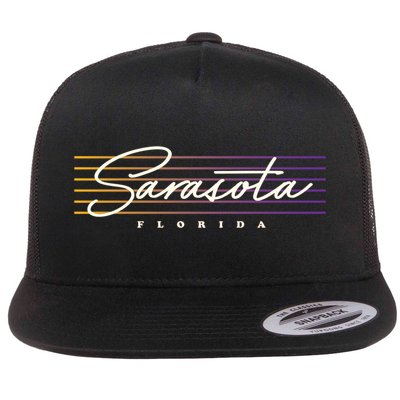 Sarasota Meaningful Gift Retro Style Florida Funny Gift Flat Bill Trucker Hat