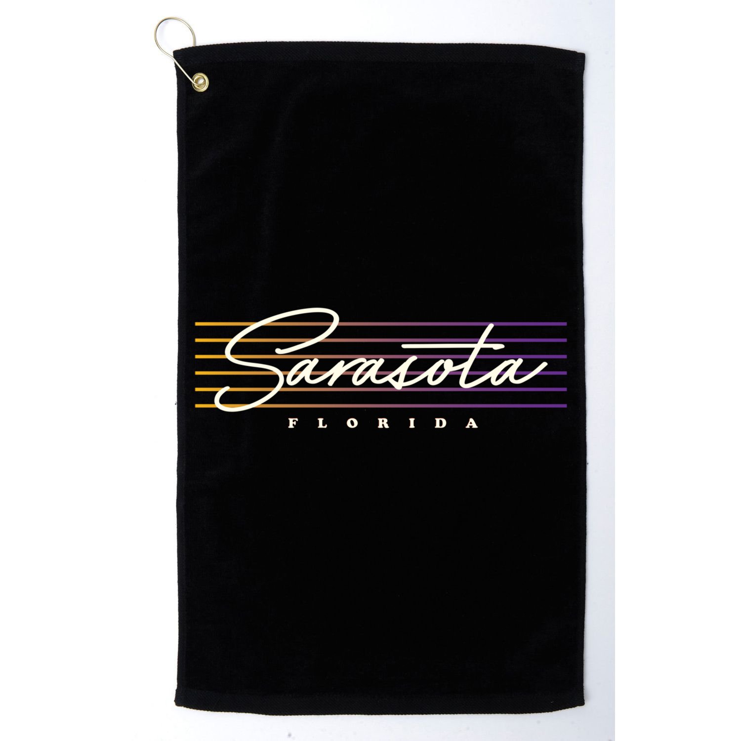 Sarasota Meaningful Gift Retro Style Florida Funny Gift Golf Towel