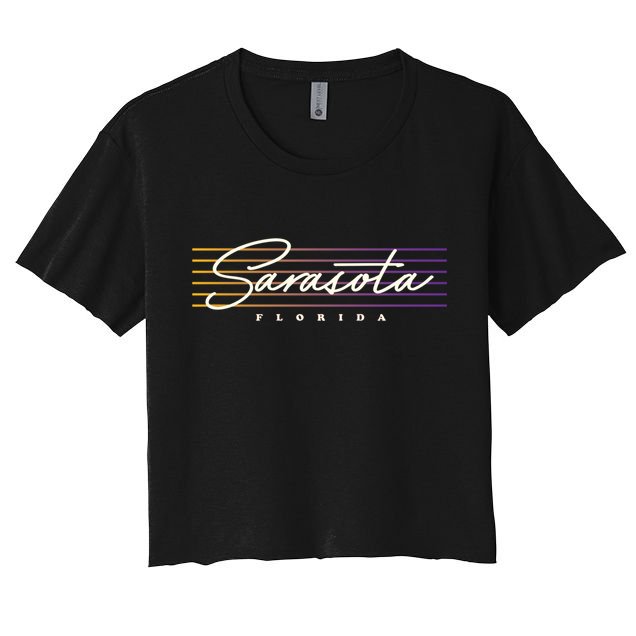 Sarasota Meaningful Gift Retro Style Florida Funny Gift Crop Top