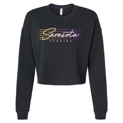Sarasota Meaningful Gift Retro Style Florida Funny Gift Cropped Pullover Crew