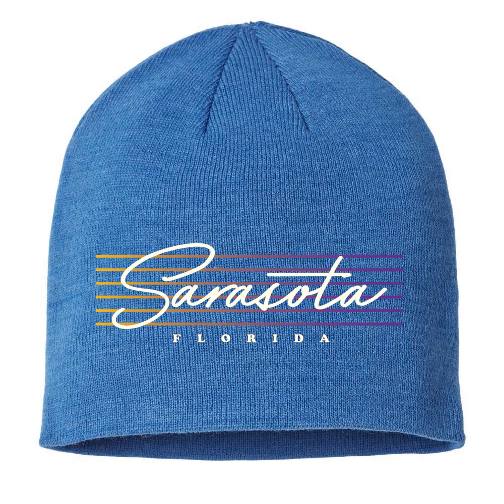 Sarasota Meaningful Gift Retro Style Florida Funny Gift Sustainable Beanie