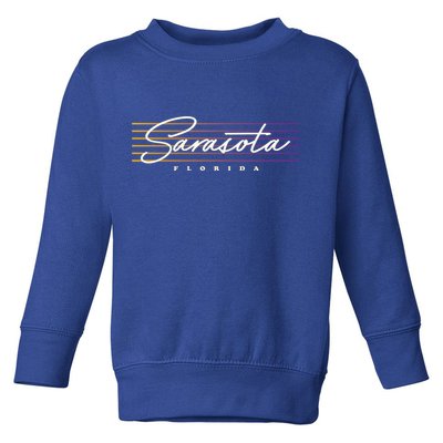 Sarasota Meaningful Gift Retro Style Florida Funny Gift Toddler Sweatshirt
