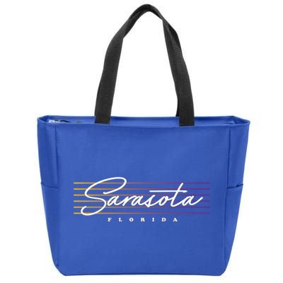 Sarasota Meaningful Gift Retro Style Florida Funny Gift Zip Tote Bag