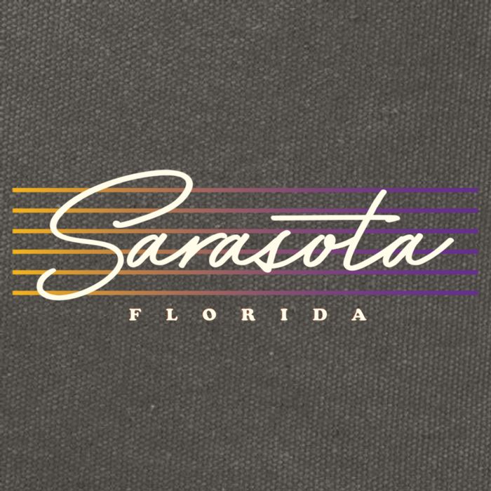 Sarasota Meaningful Gift Retro Style Florida Funny Gift Cotton Canvas Backpack
