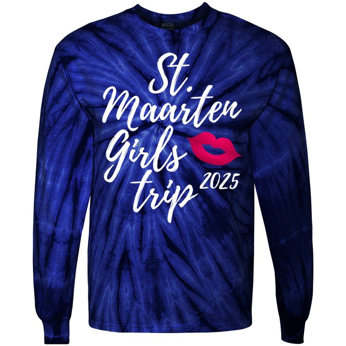 St. Maarten Girl S Trip 2025 Saint Martin Fun Matching Group Tie-Dye Long Sleeve Shirt