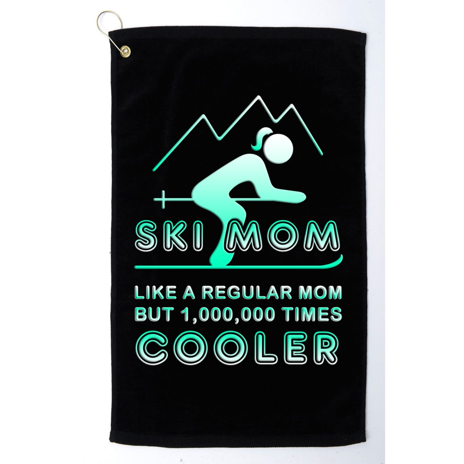 Ski Mom Gift Funny Ski Great Gift Ski Merch Skiing Gift Golf Towel