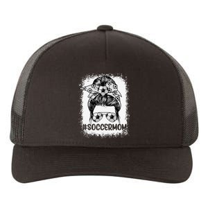 Soccer Mom Glasses Messy Bun Cute Mother's Day Yupoong Adult 5-Panel Trucker Hat