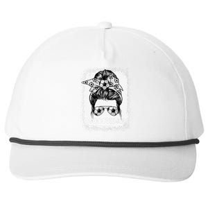 Soccer Mom Glasses Messy Bun Cute Mother's Day Snapback Five-Panel Rope Hat