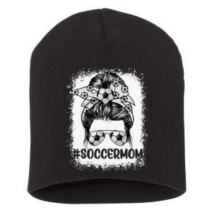 Soccer Mom Glasses Messy Bun Cute Mother's Day Short Acrylic Beanie