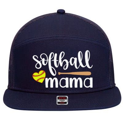 Softball Mom Gift Sports Mom MotherS Day Gift Softball Mama 7 Panel Mesh Trucker Snapback Hat