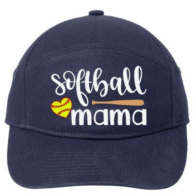 Softball Mom Gift Sports Mom MotherS Day Gift Softball Mama 7-Panel Snapback Hat