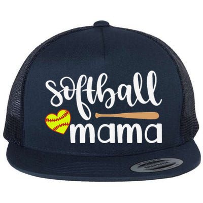 Softball Mom Gift Sports Mom MotherS Day Gift Softball Mama Flat Bill Trucker Hat