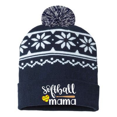 Softball Mom Gift Sports Mom MotherS Day Gift Softball Mama USA-Made Snowflake Beanie