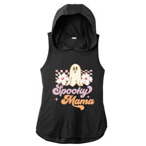 Spooky Mama Groovy Halloween Costume Gift Ladies PosiCharge Tri-Blend Wicking Draft Hoodie Tank