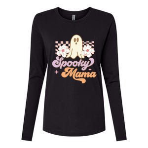 Spooky Mama Groovy Halloween Costume Gift Womens Cotton Relaxed Long Sleeve T-Shirt