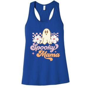 Spooky Mama Groovy Halloween Costume Gift Women's Racerback Tank