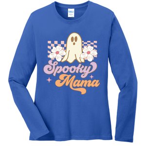 Spooky Mama Groovy Halloween Costume Gift Ladies Long Sleeve Shirt