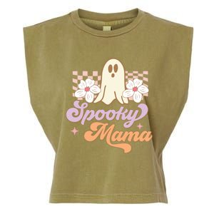 Spooky Mama Groovy Halloween Costume Gift Garment-Dyed Women's Muscle Tee