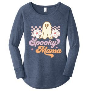 Spooky Mama Groovy Halloween Costume Gift Women's Perfect Tri Tunic Long Sleeve Shirt