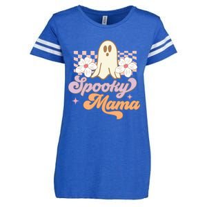 Spooky Mama Groovy Halloween Costume Gift Enza Ladies Jersey Football T-Shirt