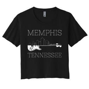 Souvenir Memphis Guitar Music Tennessee Memphis Women's Crop Top Tee