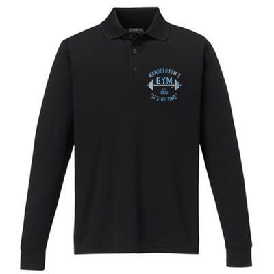 Seinfeld Mandelbaum's Gym  Performance Long Sleeve Polo