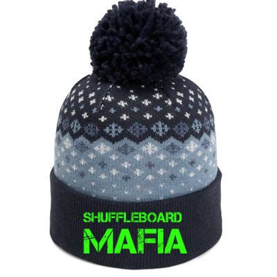 Shuffleboard Mafia Green The Baniff Cuffed Pom Beanie