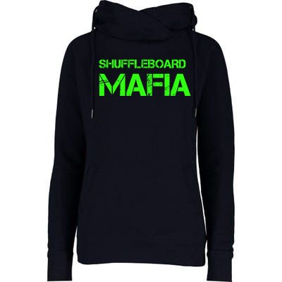 Shuffleboard Mafia Green Womens Funnel Neck Pullover Hood