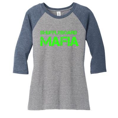 Shuffleboard Mafia Green Women's Tri-Blend 3/4-Sleeve Raglan Shirt