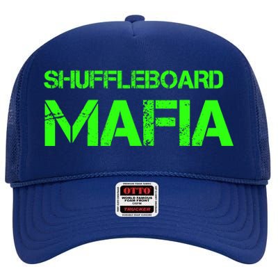 Shuffleboard Mafia Green High Crown Mesh Back Trucker Hat