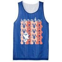 Spooky Mama Groovy Vintage Ghost Halloween Spooky Mom Mother Gift Mesh Reversible Basketball Jersey Tank