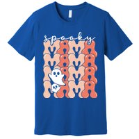 Spooky Mama Groovy Vintage Ghost Halloween Spooky Mom Mother Gift Premium T-Shirt