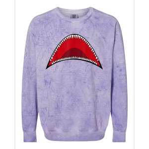 Shark Mouth Graphic Colorblast Crewneck Sweatshirt