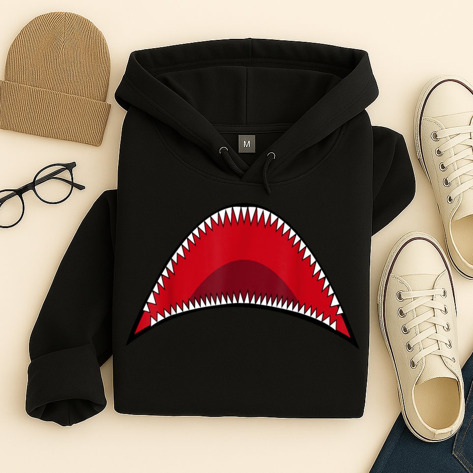 Shark Mouth Graphic Hoodie