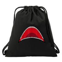 Shark Mouth Graphic Drawstring Bag