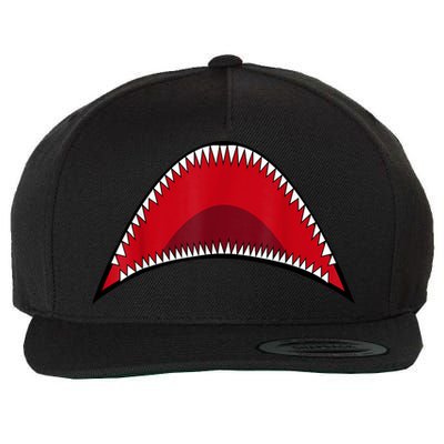 Shark Mouth Graphic Wool Snapback Cap