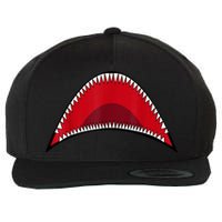 Shark Mouth Graphic Wool Snapback Cap