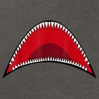 Shark Mouth Graphic Cotton Canvas Backpack